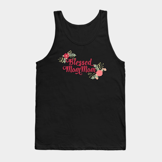 Blessed MomMom Floral Christian Grandma Gift Tank Top by g14u